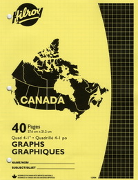 Cahier Canada quadrillé 40 pages (4 Carreaux au pouce) #12984