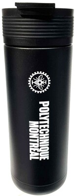 Bouteille thermos "Aspen" Noire 600ml BF27 Polytechnique Montréal