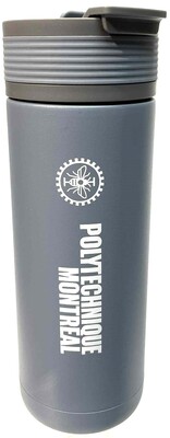 Bouteille thermos "Aspen" Grise 600ml BF27 Polytechnique Montréal