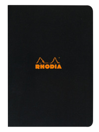 Cahier de note ligné agrafé couverture noir lettre Rhodia #119169