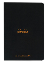 Cahier DOT agrafé 96 pages noir lettre Rhodia #119166