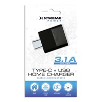 Chargeur murale 2 ports USB-C + USB-A XTREME 3.1A #XHC8-1032-BLK